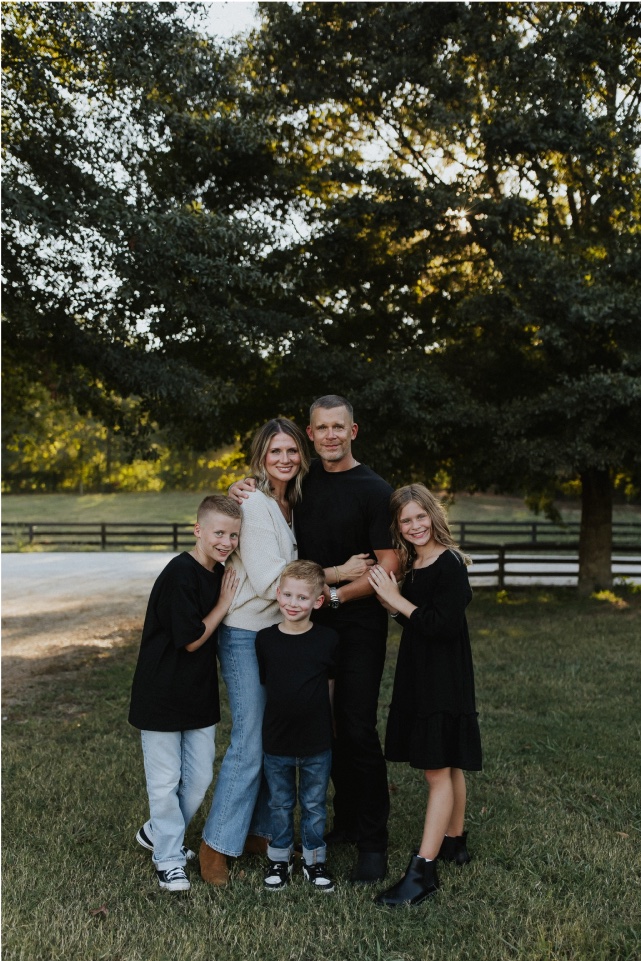 The Johnson family outdoors