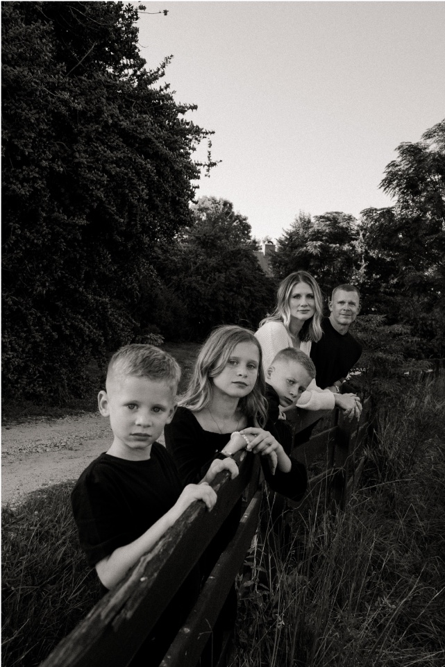 Jeff and Jourdan Johnson with their kids outdoors